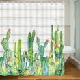 thumbnail image 4 of Cactus Shower Curtain, Western Tropical Desert Green Succulent Plant and Grey Rustic Wooden Board, 72 x 72 Inches Polyester Fabric Bathroom Decor Set with 12 Hooks, 4 of 6