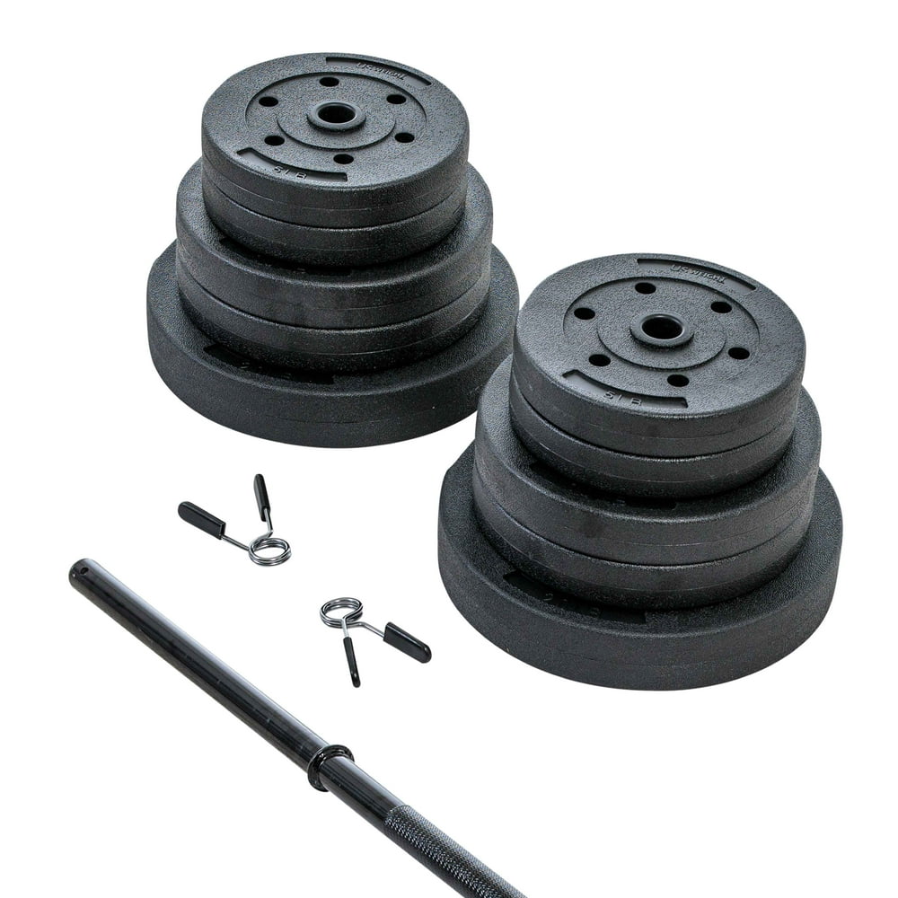 US Weight NEW 100 lb. Traditional Barbell Weight Set with New Upgraded