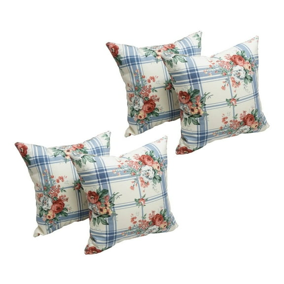 Blazing Needles 17-inch Square Polyester Outdoor Throw Pillows (Set of 4)