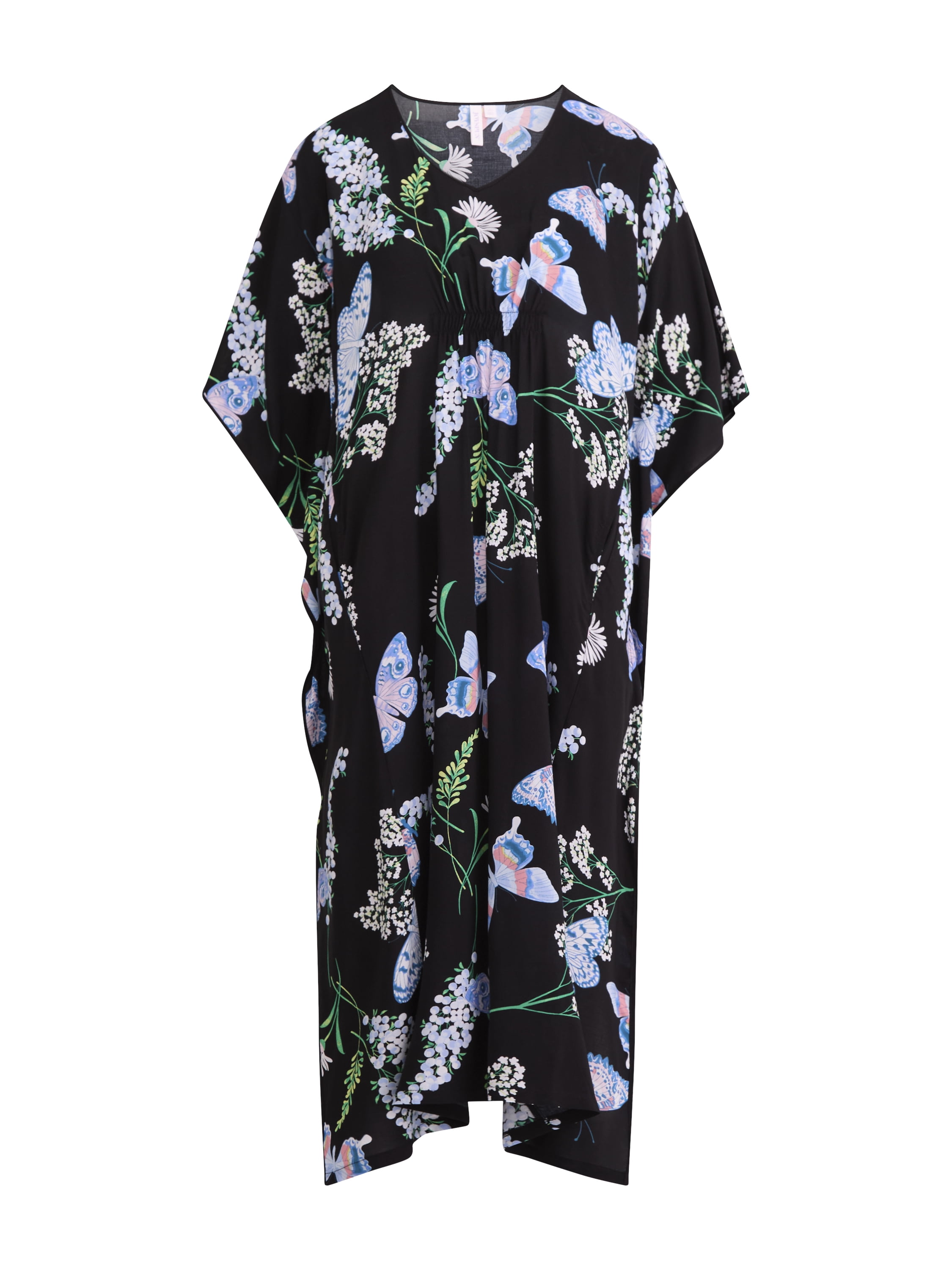 Joyspun Women’s Sleepwear Woven 46” Caftan Nightgown, S-4X