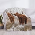 thumbnail image 4 of Salouo Yak Print Throw Blanket Gifts for Women Men Soft Flannel Blanket for Home Living Room Decor Bedroom Blanket Gifts for Mom Dad -50"x40", 4 of 7