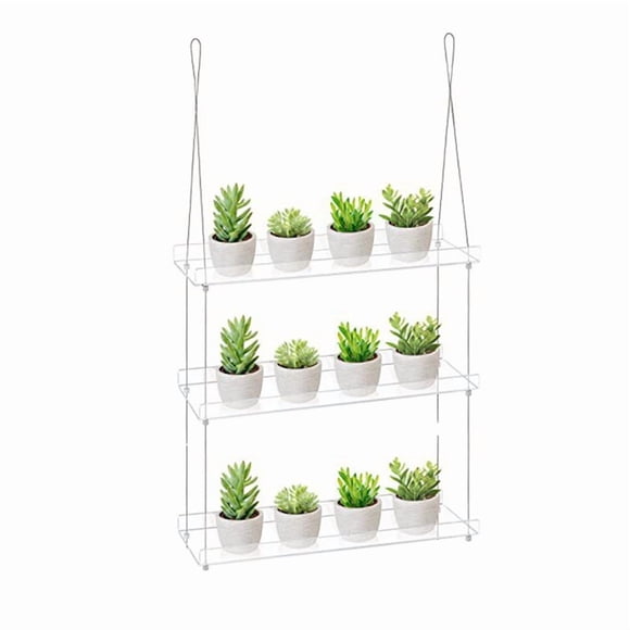 3-Tier Window Plant Shelves 16 Inch, Acrylic Adjustable Hanging Floating Shelf, Window Sill Extender for Indoor Plants