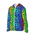 thumbnail image 2 of Rocae Multicolored Butterflies Print Breathable Sun Protection Hoodie Quick-Dry Lightweight Long Sleeve Hoodie Unisex Running Sports Shirt XX-Large, 2 of 9