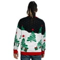thumbnail image 2 of T-Rex on Sleigh Santa Claus Presents Trees Ugly Christmas Sweater Multicolored, 2 of 8
