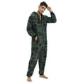 thumbnail image 4 of SWSMCLT Men's Long Sleeve Onesies Pajamas Soft Warm Fall Trendy Sleeping Winter Thick Zip Up One Piece Sleepwear Dark Green X-Large, 4 of 4