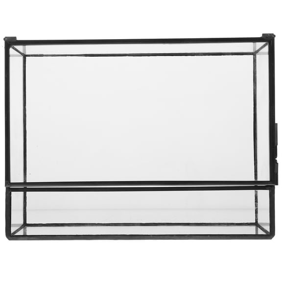 RENACLIPY Glass Terrarium with Tin Frame for Miniature Landscape Tabletop Decoration and Display