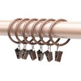 thumbnail image 1 of 20x Metal Drapery Clips with Rings Decorative Drapery Window Curtain Ring Drapery Rings for Tension Rod Bracket Eyelets 22.10.10 (Color : Red Bronze), 1 of 5