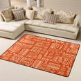 thumbnail image 1 of DouZhe Tapis de Style Mexicain Aztèque à Rayures Orange, Tapis de Sol Antidérapant Lavable en Machine, Style Paillasson, 63x48 Pouces, 1 of 6