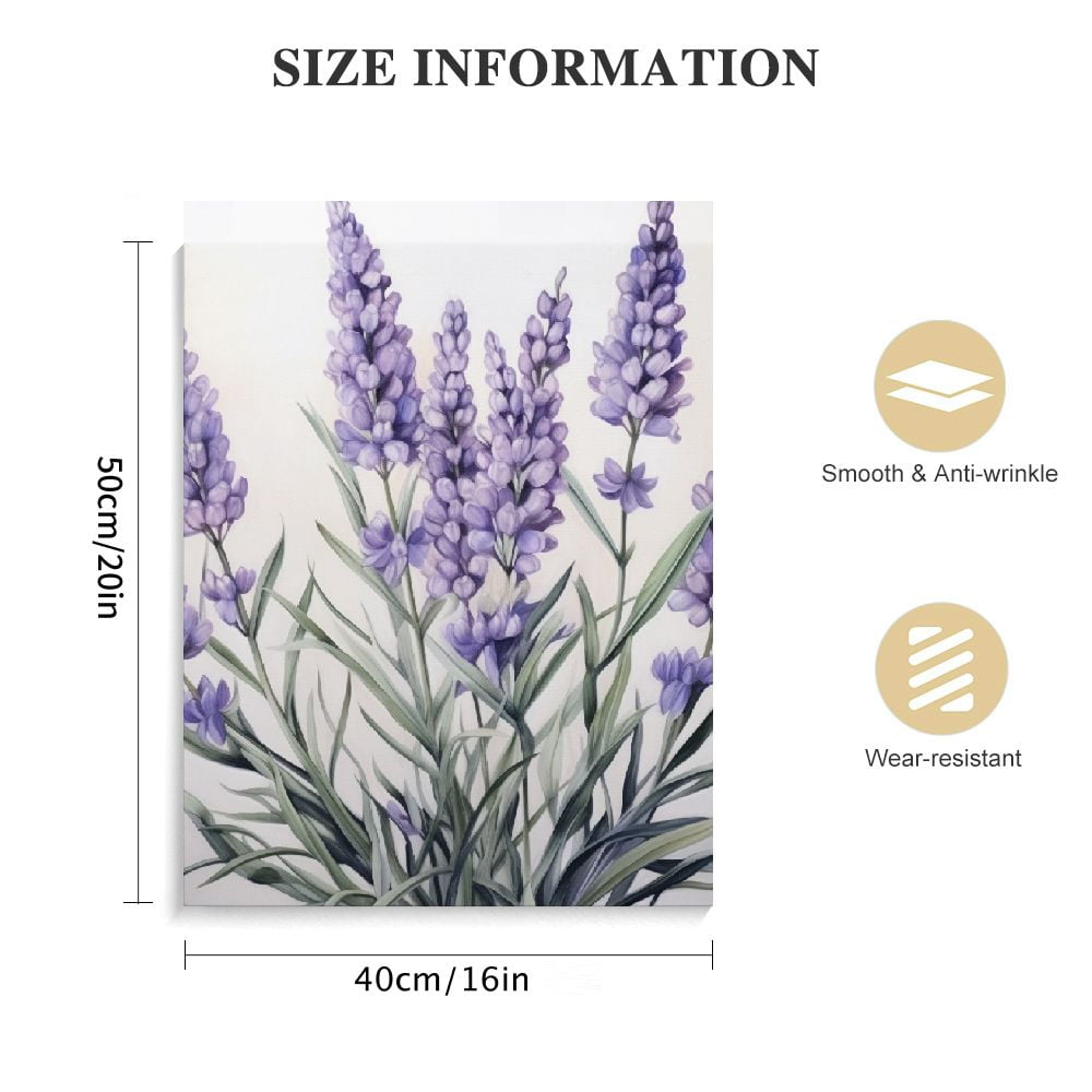 ARISTURING  Lavender Canvas Wall Art Purple Flower Picture Print Floral Plants Painting Minimalism Poster Artwork for Home Living Room Bedroom Bathroom Office Decor