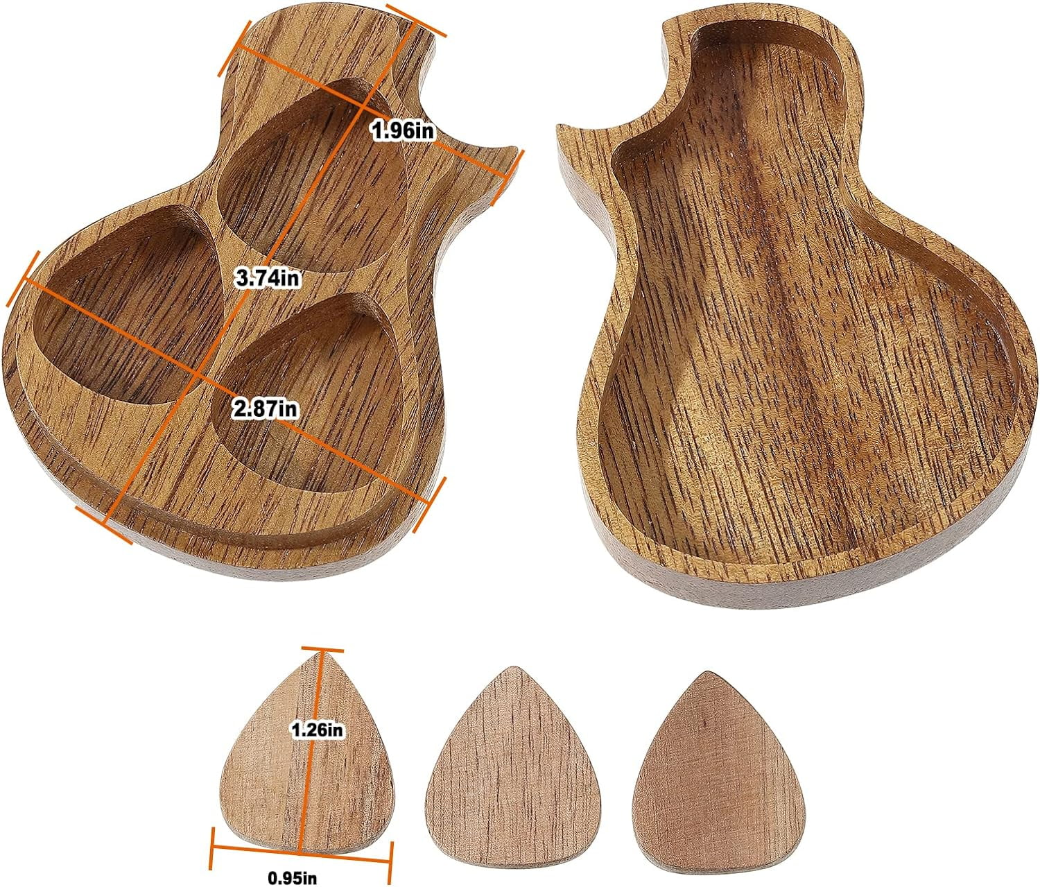 ABPETE Guitar Pick Holder Case with 3 Premium Wooden Picks for Guitar Players, Collectors, and Special Occasions