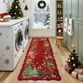 thumbnail image 4 of Moynesa 2'x6' Christmas Runner Rugs for Hallway, Washable Kitchen Rug Carpet Runner, Non-Slip Low Pile Soft Winter Boho Holiday Xmas Decor Modern Mat for Entrance Bedroom Laundry, Red, 4 of 11