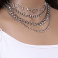 thumbnail image 2 of OFFIGAM Chain Necklace Women Heart Shaped Simple Clavicle Chain 1Set, 2 of 8