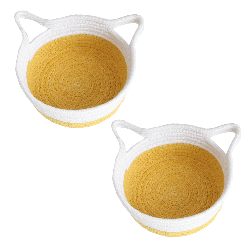 Cotton Rope Basket Toy Basket for CatBlanket Basket for Living Room