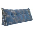 thumbnail image 2 of WOWMAX Large Bolster Triangular Headboard Backrest Positioning Support Reading Wedge Pillow for Day Bed Bunk Bed Removable Cover California King Lake Blue, 2 of 5