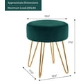 thumbnail image 5 of Duhome Velvet Upholstered Vanity Stool Small Round Accent Stool with Gold Hairpin Legs, Atrovirens, 5 of 7