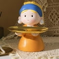 thumbnail image 4 of Figura decorativa de niña con pendientes de perla, bandeja de tocador, cosmética de frutas. 18cmx17cmx21cm, 4 of 9