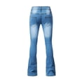 thumbnail image 4 of Hvyesh Flare Jeans for Women High Waist Bootcut Stretchy Stacked Wide Leg Jeans Teen Girls Trendy Hippie Pants with Pockets, 4 of 9