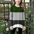 thumbnail image 2 of Favoffer Girls' Gradient Lace Hem Top Long Sleeve Crewneck Shirt Fall Casual Sports Play Photo Outfit, Kid 4-15 Years, 2 of 6
