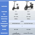 thumbnail image 4 of Electric Scooter for Adults with Seat,1500W Peak Motor,25Mph Fast Speed,45-Mile Range,48V 18AH Battery,Dual Disc Brake,14" Off-Road Foldable e Scooter for Teens,UL2272, 4 of 11