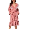 thumbnail image 4 of Peignoirs pour Femmes Peignoir à Capuche en Molleton Éponge Peignoir pour Femmes Peignoir Léger de Sauna Robe de Maison Long Peignoir Peluche Femme Pyjama en Flanelle, 4 of 6