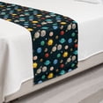 thumbnail image 2 of Universe Bed Runner, Solar System Print of Various Planets Galaxy Scientific Details, Decorative Accent Bedding Scarf for Hotels Homes and Guestrooms, Twin, Dark Teal and Multicolor, by Ambesonne, 2 of 2