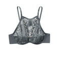 thumbnail image 3 of WZXFASHION Women's Solid Color Hollow Lace Sexy Lingerie Intimates Grey XL, 3 of 4