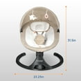 thumbnail image 5 of Baby Swing,Bluetooth Baby Swing for Infants Portable Baby Swing for Newborn, Electric Baby Swings with 5 Gears & Time Set & Music&Remote Control, Infant Swing for Babies 0-6 Months, Unisex,Khaki, 5 of 11