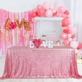 thumbnail image 3 of Mantel B-COOL, 127 x 203 cm, lentejuelas rosas, decoración de fiesta, 3 of 7