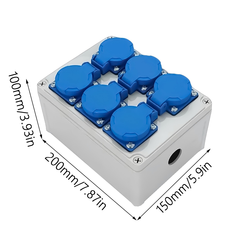lanema 220V 10A Home Wall Mounted Outdoor Socket Box 6 Hole Wall Socket Power Distributor Box Construction Power Distributor
