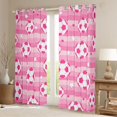thumbnail image 2 of Erosebridal Kids Teens Soccer Print Black Out Curtains,Sport Theme Stars Stripes Curtains Pack of 2 (42x63 Each) for Girls Boys,Microfiber Bedroom Decor, 2 of 6