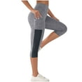 thumbnail image 5 of Ussuma Up to 50% Off Compression Leggings for Women Solid Color Taper High Waist Seamless Tummy Control Yoga Leggings with Pocket Elastic Butt Lifting Moisture Wicking Hiking Pants Gray S, 5 of 5