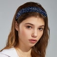 thumbnail image 5 of Unique Bargains 1 Pc Rhinestone Headband for Women Bling Padded Hairband Hair Accessories 1.18 Inch Wide Deep Blue, 5 of 7