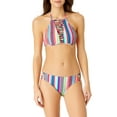 thumbnail image 4 of No Boundaries Juniors' Strappy Printed High-Neck Swim Top, 4 of 6