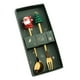 thumbnail image 5 of Juego de cuchara y tenedor navideños, cucharas de postre, cuchara de café con caja de regalo creativa Santa y árbol redondo, 5 of 9