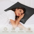 thumbnail image 6 of THXSILK Silk Pillowcase, 19 Momme Zippered Silk Pillowcase with Cotton Underside, 100% Pure Mulberry Silk Pillowcase, 1Pcs, Standard Size(20"x26"), Black, 6 of 6