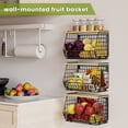thumbnail image 4 of TINANA Stackable Fruit Baskets with Lid, 3 Pack Hanging Wire Fruit Basket for Kitchen Counter, Pantry Organizer for Fruits, Potatoes, Onions, Black, 4 of 7