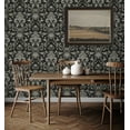 thumbnail image 2 of Nextwall Ebony & Cliffside Acanthus Ogee Peel And Stick Wallpaper - 20.9 in. W x 18 ft. L Roll, 2 of 7
