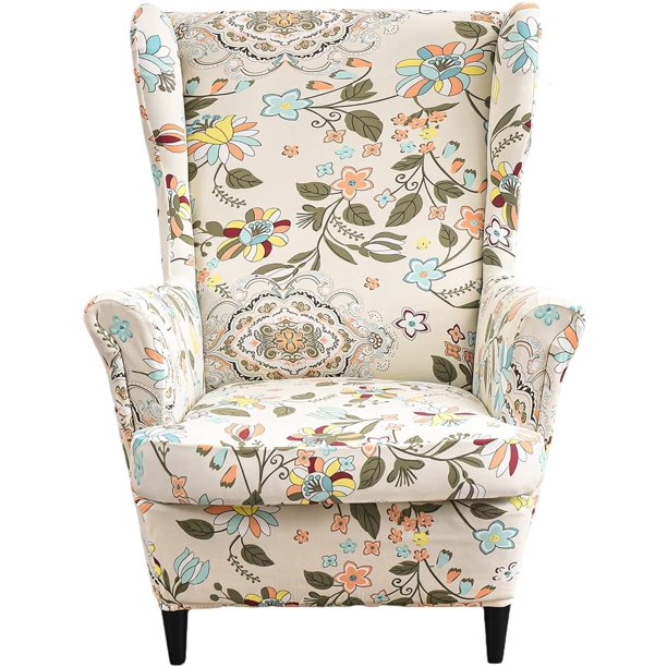 Wingback Chair Slipcovers 2Piece Stretch Spandex Wing Chair Covers