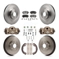 thumbnail image 1 of Transit Auto Front Rear Disc Brake Rotors Ceramic Pads and Drum Kit (9Pc) for Car Subaru Impreza WRX K8T-102715, 1 of 11