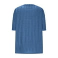 thumbnail image 5 of Womens Short Sleeve Ribbed Sweater Crew Neck Summer Soft Casual Pullover Top, 5 of 5
