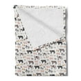 thumbnail image 2 of Cattle Soft Flannel Fleece Throw Blanket, Composition of Graphic Sketch Cattle Animals as Ox Goat Pig and Buffalo, Cozy Plush for Indoor and Outdoor Use, 70" x 90", Multicolor, by Ambesonne, 2 of 5
