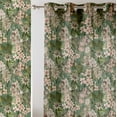 thumbnail image 2 of Vargottam Flowers Print Sheer Georgette Curtains for Windows & Small Doors Set of 2 Panels, 72" Long, Grommet Top, Printed Light Filtering Drapes for Living Room or Study, 2 of 9