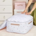 thumbnail image 7 of Qocolhg Storage Bag for Clothes, Foldable Thick Fabric Blanket Storage Bags, Containers for Organizing Bedroom, Closet, Clothing, Comforter, Closet Organization with Clear Window & Handle, White, 7 of 7