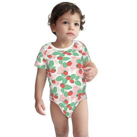 

Zeuib Strawberry Unisex Baby Short-Sleeve Onesies Bodysuit 100% Organic Cotton-6 Months