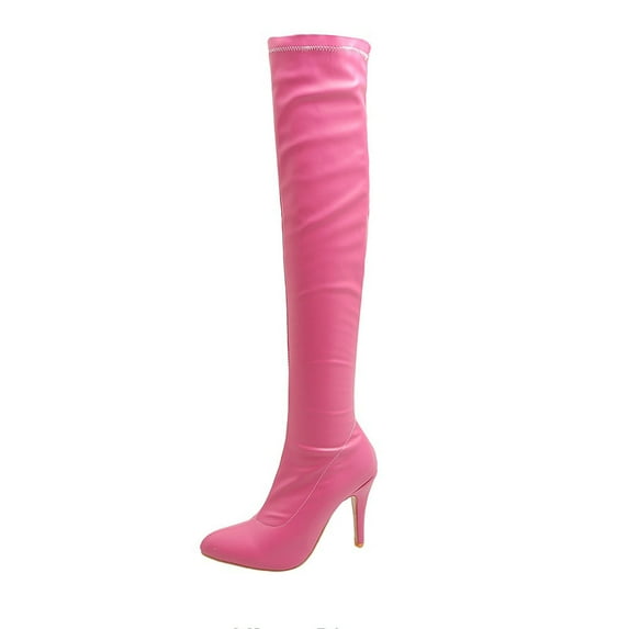 asdoklhq Boots Under $15,Women's Boots Heel Pointed Toe Side Zipper Boots Over The Knee Boots