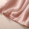 thumbnail image 6 of IMENGL Long Sleeve Shirts for Women Soft Cotton Linen Button Short Summer Loose Neck Embroidered Blouse T-Shirt Casual Women's Basic Tee Long Sleeve Tops,Pink, 6 of 7