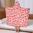thumbnail image 5 of Red Strawberry Plants Fruit Pink Pattern Hooded Bath Towel，50"x30" for Ages 3 To 12 Kids, Quick Dry Lightweight Soft Microfiber Hood Beach Towel Cover Up for Kids, 5 of 7