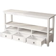 thumbnail image 7 of Karl home Console Table with 3 Bottom Drawers, Sofa Side Table Entryway Desk with 3 Storage Cubbies 1 Open Shelf, Vintage TV Stand for Hallway Living Room Office, White 29.9" H, 7 of 7