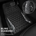 thumbnail image 6 of CAR GRAND Bling Diamond Rubber Automotive Floor Mats Full Set Anti-slip Water Proof Universal Fit Glitter Crystal Sparkly Shining Rhinestone Girl Woman Lady Femal Black Silver, 6 of 10