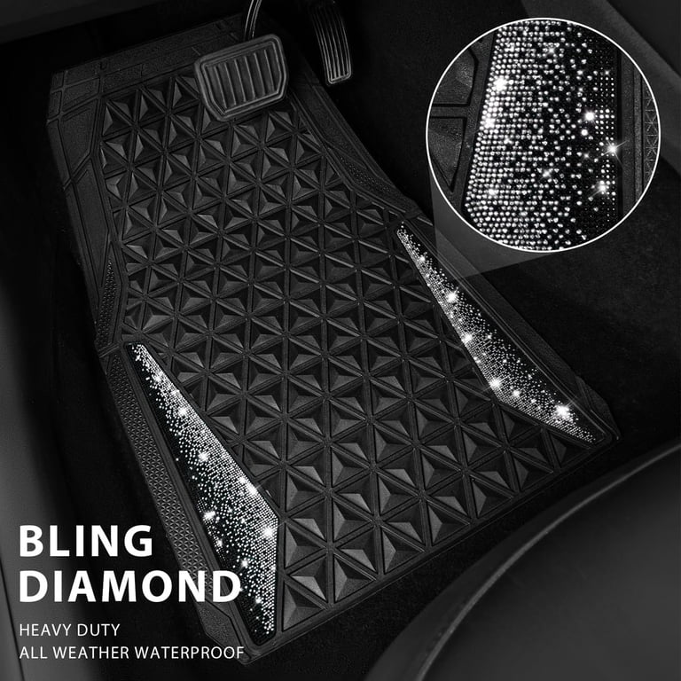 CAR GRAND Bling Diamond Rubber Floor Mats, 4-Piece Set photo 5